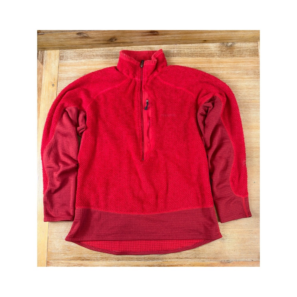 Vintage Patagonia Regulator Polartec Fleece half Zip Pullover Red Mens Lare